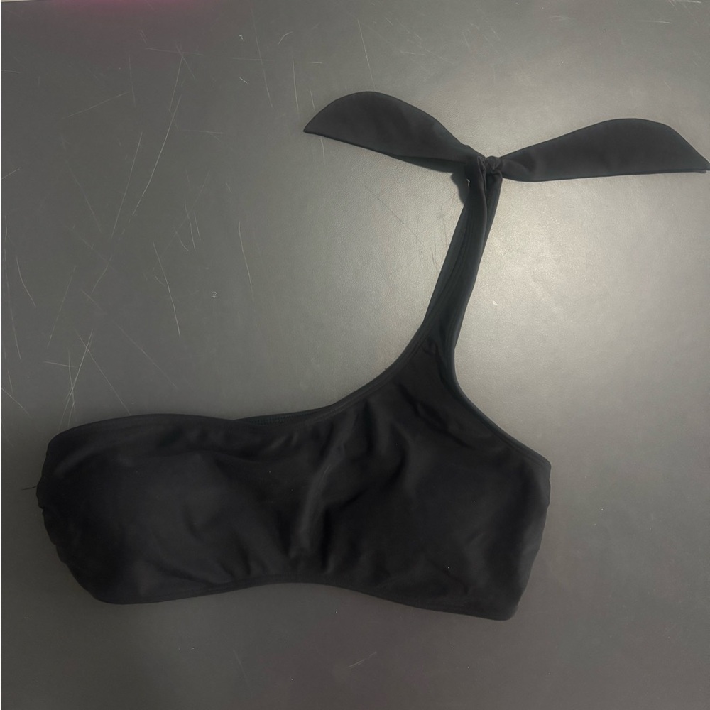 Abercrombie & Fitch Black One-Shoulder Bikini Top